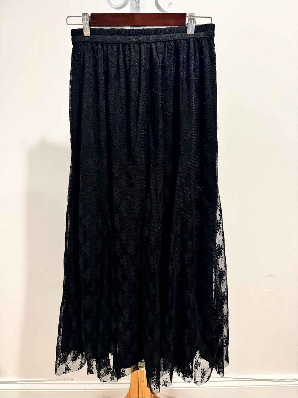 saltwater LUXE Black Lace Maxi Skirt